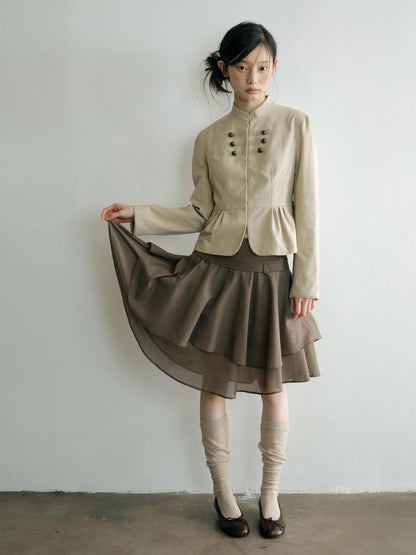 Dorydory Multi Button Stand Collar Women&