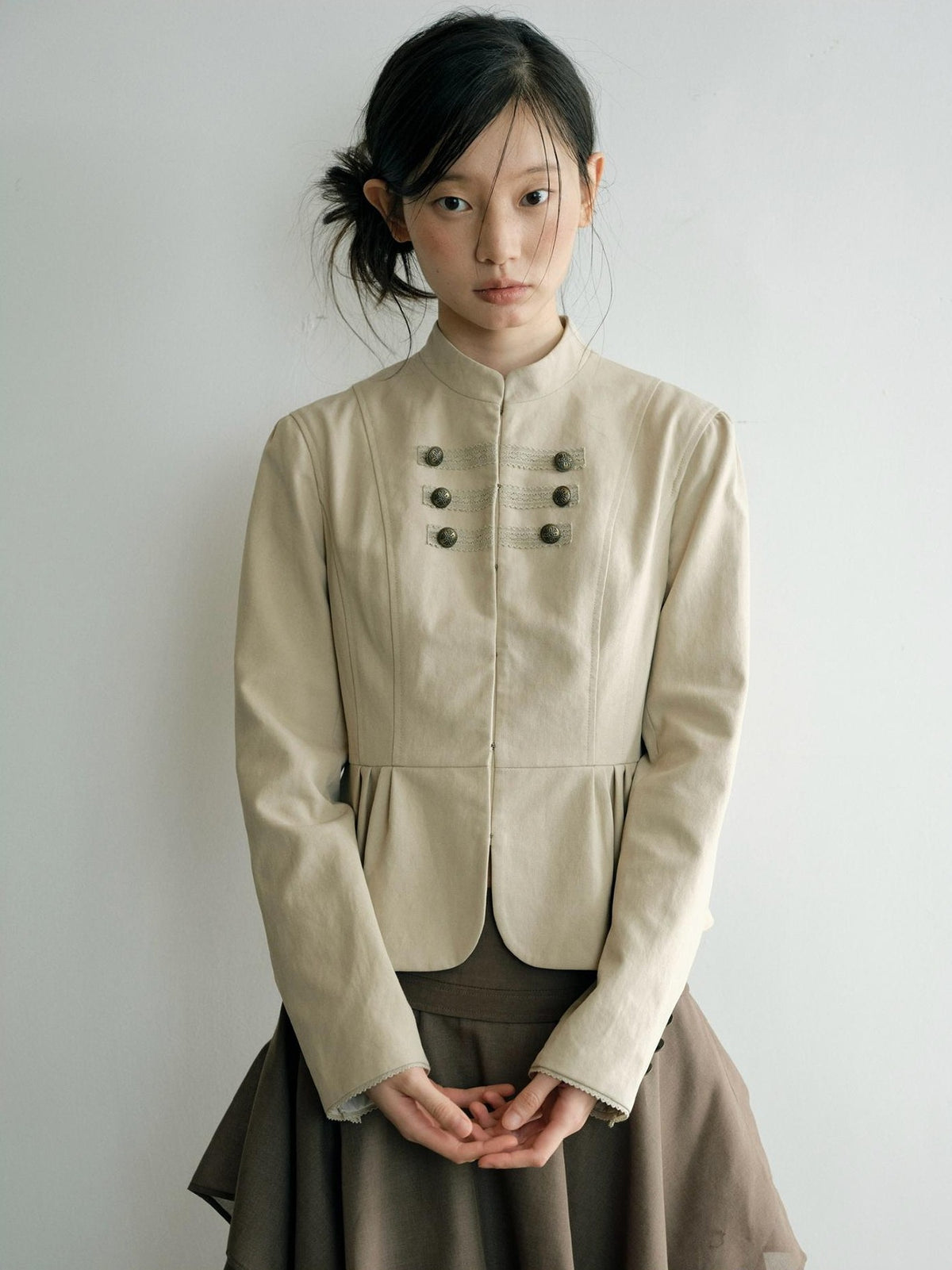 Dorydory Multi Button Stand Collar Women&