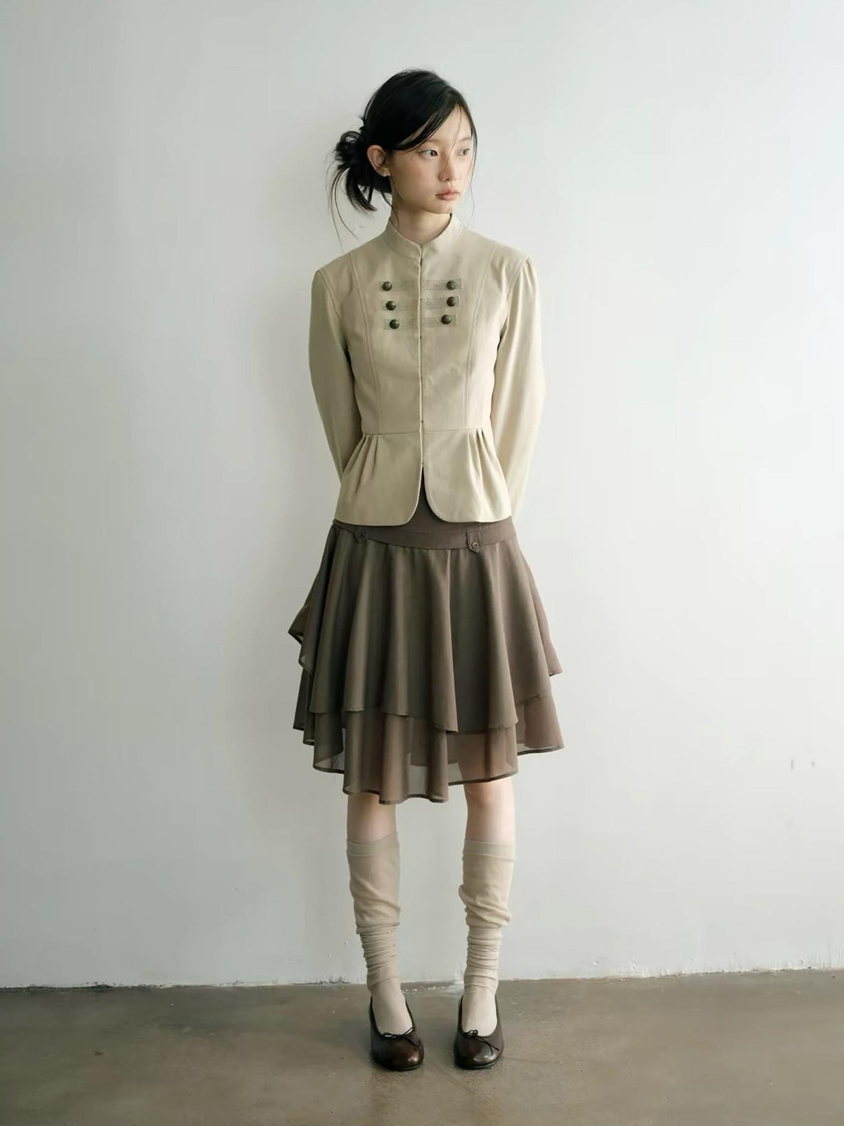 Dorydory Multi Button Stand Collar Women&