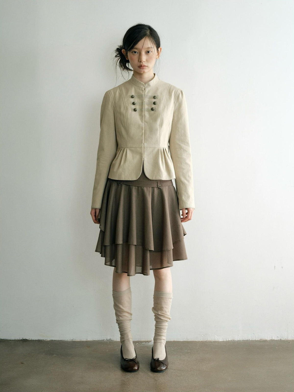 Dorydory Multi Button Stand Collar Women&