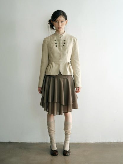 Dorydory Multi Button Stand Collar Women&