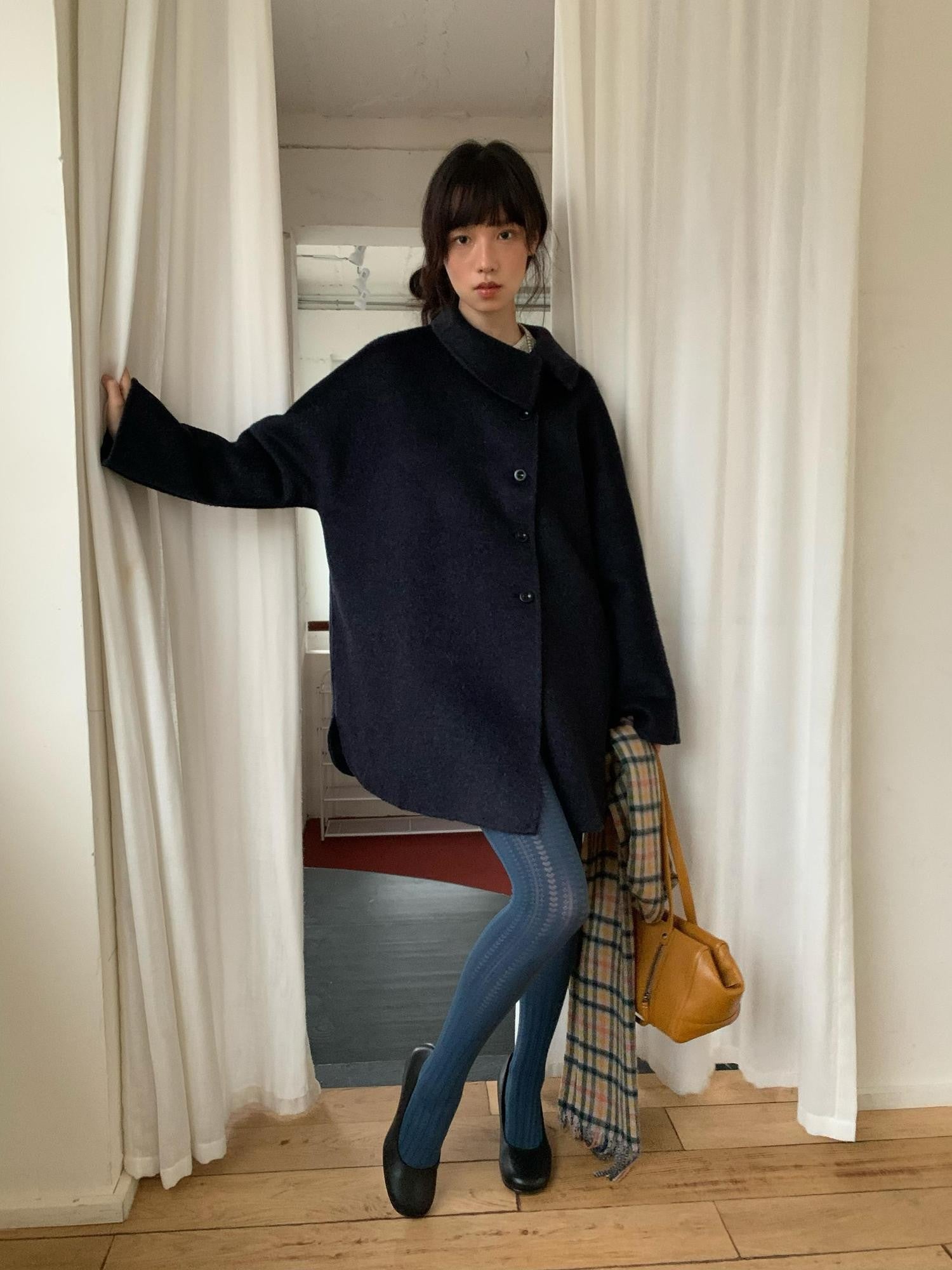 Dorydory Notched Collar Side Button Straight Women&