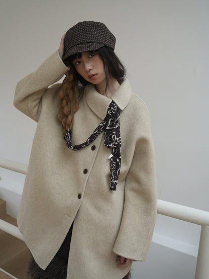 Dorydory Notched Collar Side Button Straight Women&