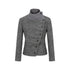 Dorydory_Oatmeal_Knitted_Collar_Patchwork_Asymmetric_Placket_Women&