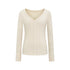 Dorydory_Oatmeal_V-neck_Ribbed_Slim_Fit_Women&