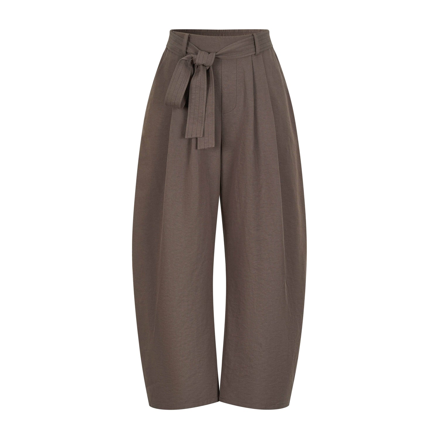 Dorydory_Olive_Double_Pleat_Drapey_Curved_Tie_Women&