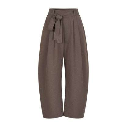 Dorydory_Olive_Double_Pleat_Drapey_Curved_Tie_Women&