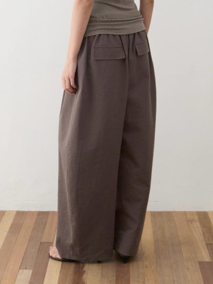Dorydory Olive Double Pleat Drapey Curved Tie Women&