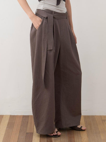 Dorydory Olive Double Pleat Drapey Curved Tie Women&
