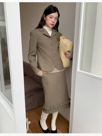 Dorydory Olive Green Vintage Cinched Waist Slimming Women&