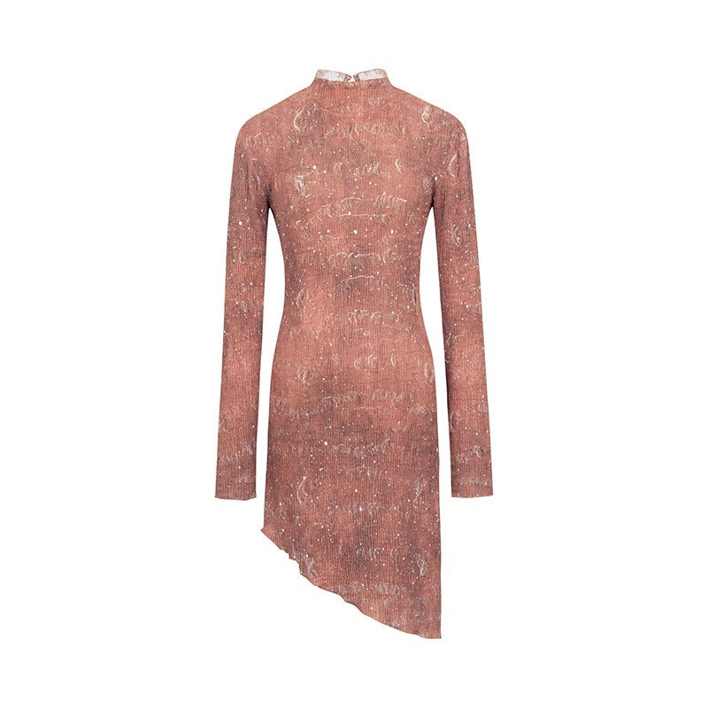 Dorydory_Orange_Shimmer_Ombre_Pleated_Long_Sleeve_Slim_Women&