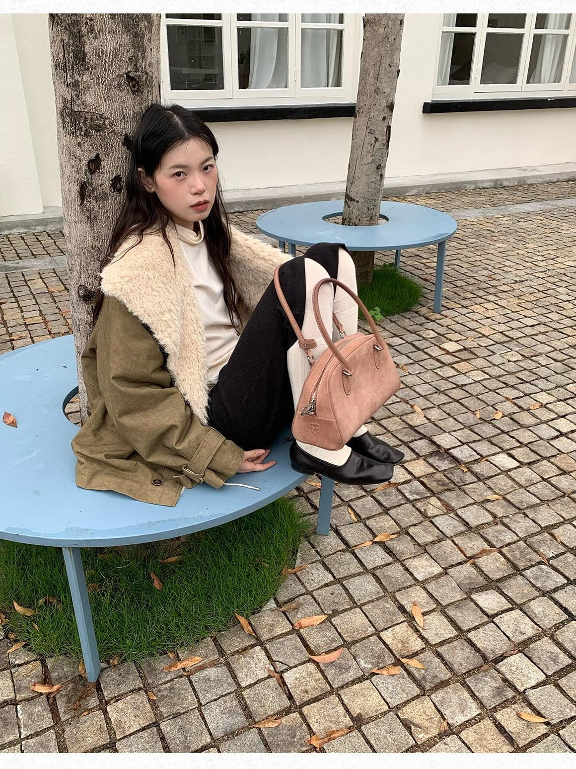 Dorydory Oversized Lapel Distressed Vintage Warm Women&