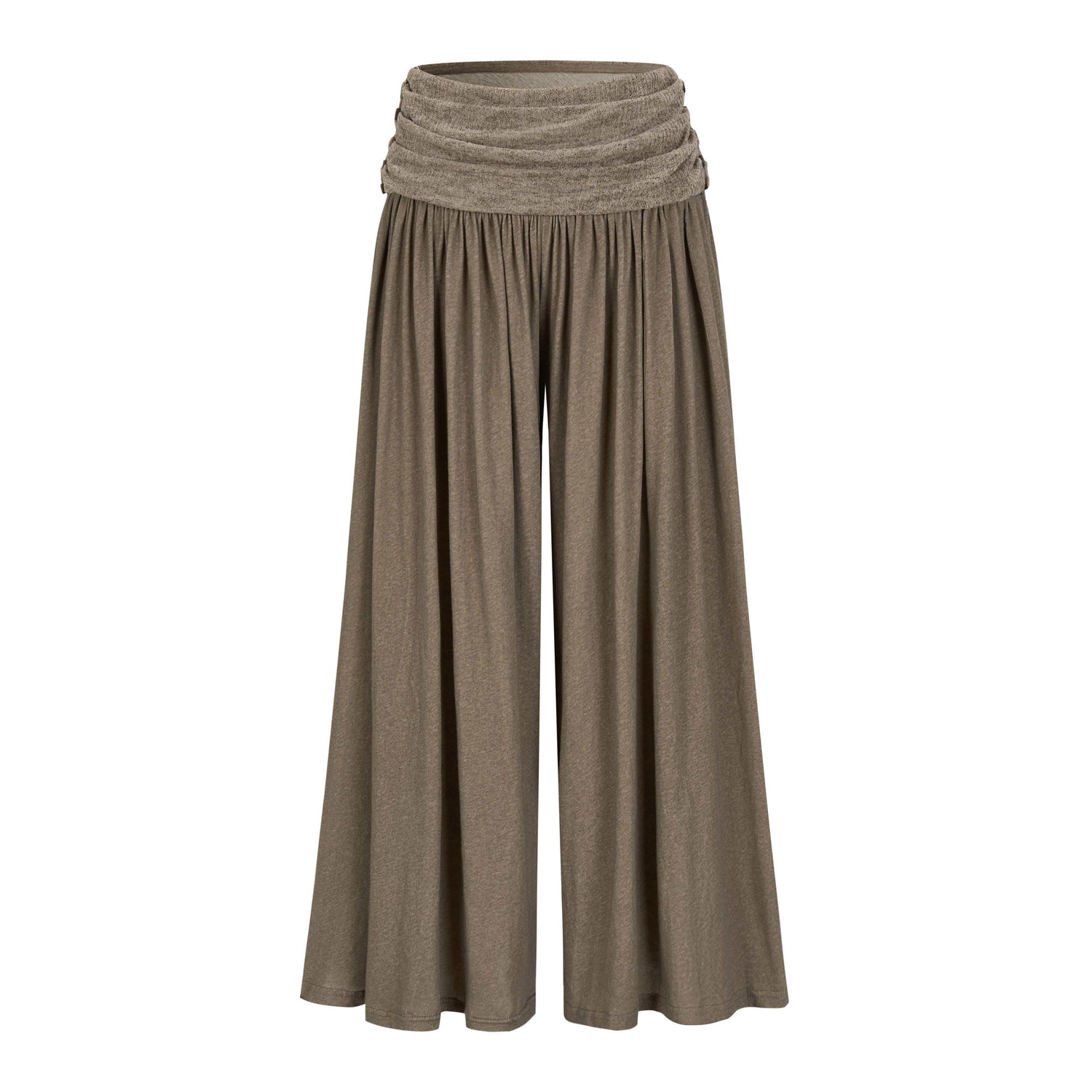 Dorydory_Palm_Oat_Ruffle_Hem_High_Waist_Slim_Wide_Leg_Women&