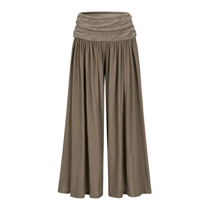 Dorydory_Palm_Oat_Ruffle_Hem_High_Waist_Slim_Wide_Leg_Women&