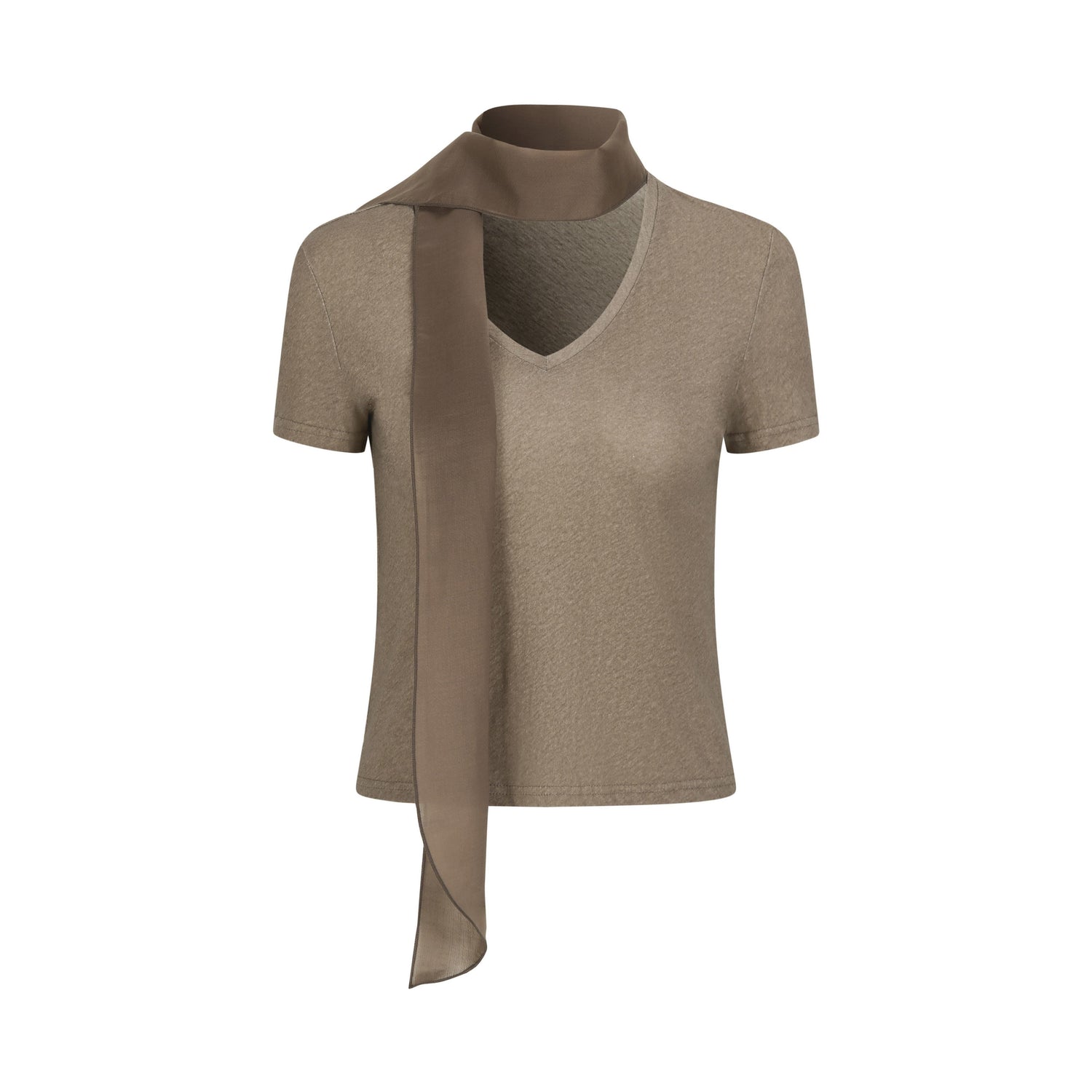 Dorydory_Palm_Oatmeal_V-neck_Tie_Puff_Sleeve_Women&