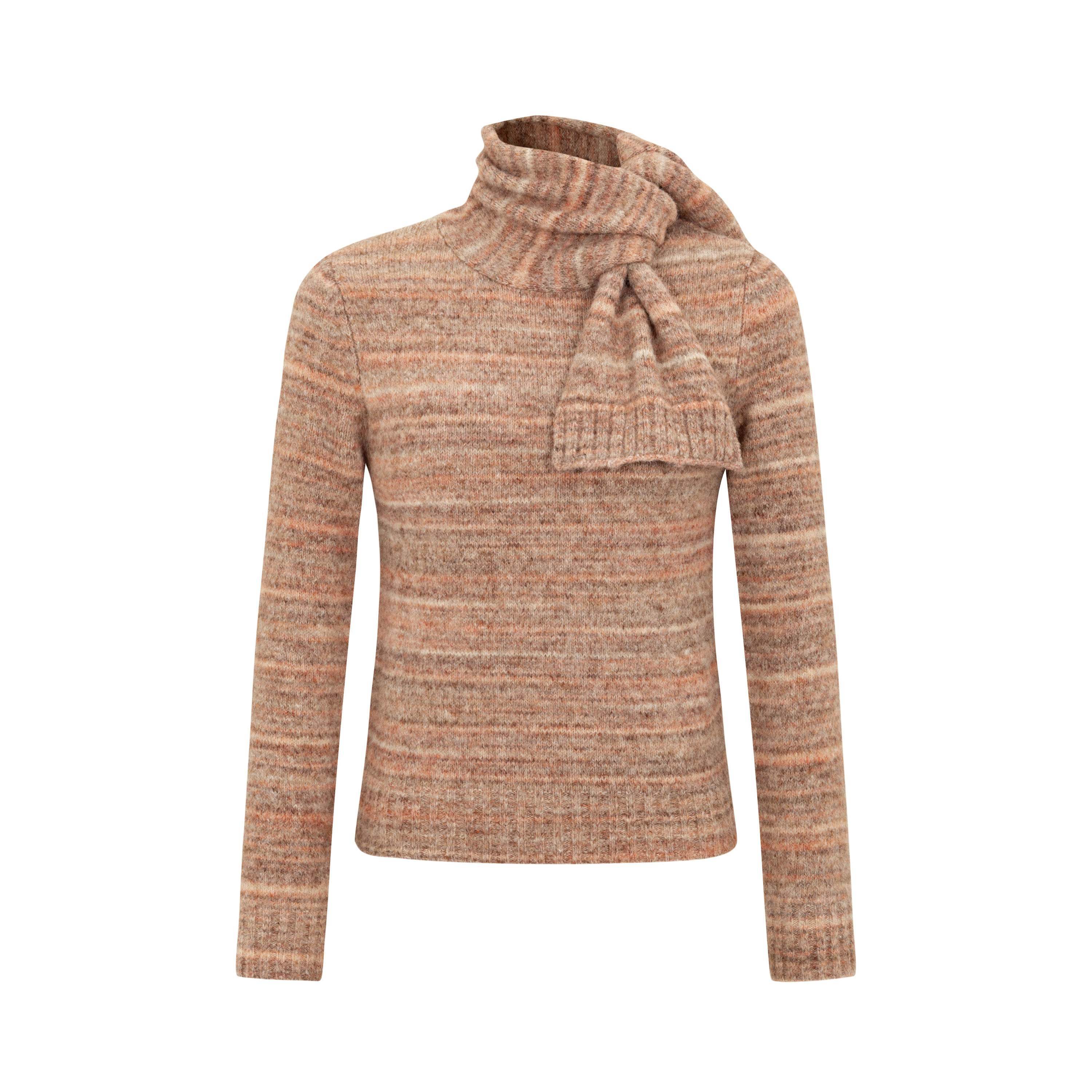 Dorydory_Pink_Orange_Sunset_Ombre_Scarf_Collar_Knit_Women&