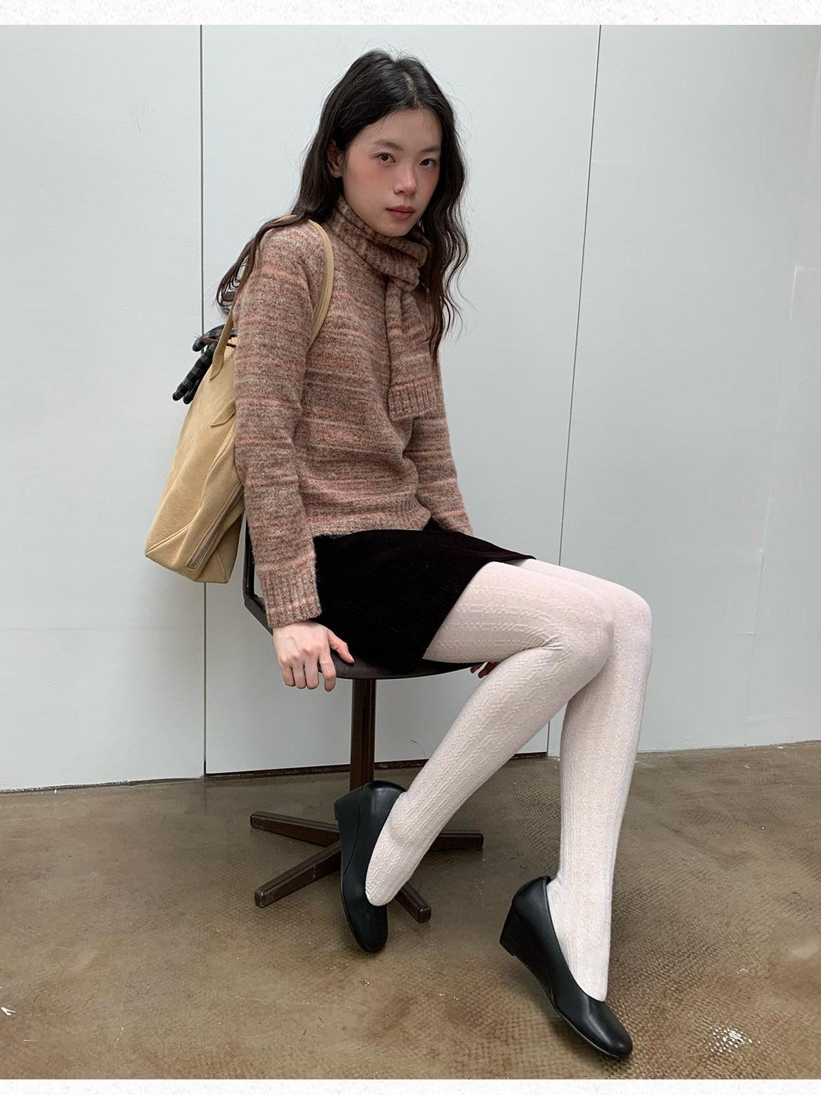 Dorydory Pink Orange Sunset Ombre Scarf Collar Knit Women&