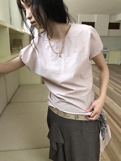 Dorydory Pink Puff Sleeve Shell Pendant Women&
