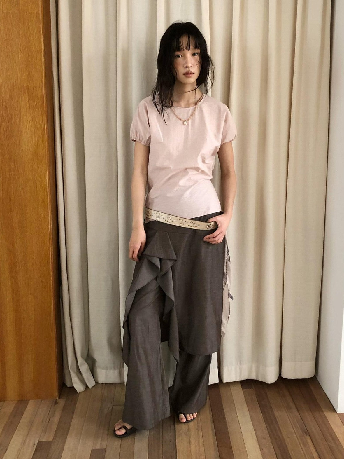 Dorydory Pink Puff Sleeve Shell Pendant Women&
