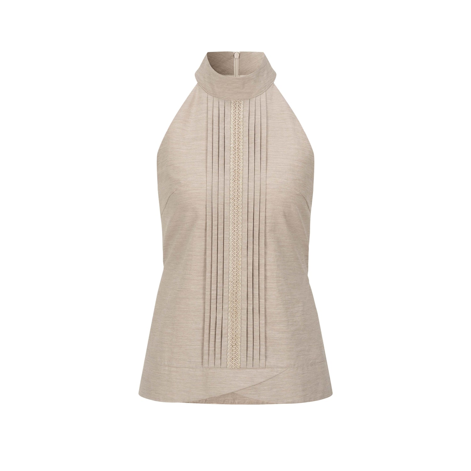 Dorydory_Pink_Purple_Pleated_Half_High_Collar_Sleeveless_Women&