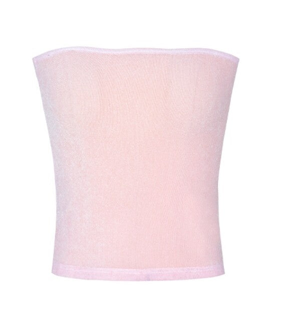 Dorydory_Pink_Solid_Sheer_Mesh_Knitted_Bandeau_Women&