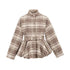 Dorydory_Plaid_Cinched_Waist_Bubble_Hem_Stand_Collar_Women&