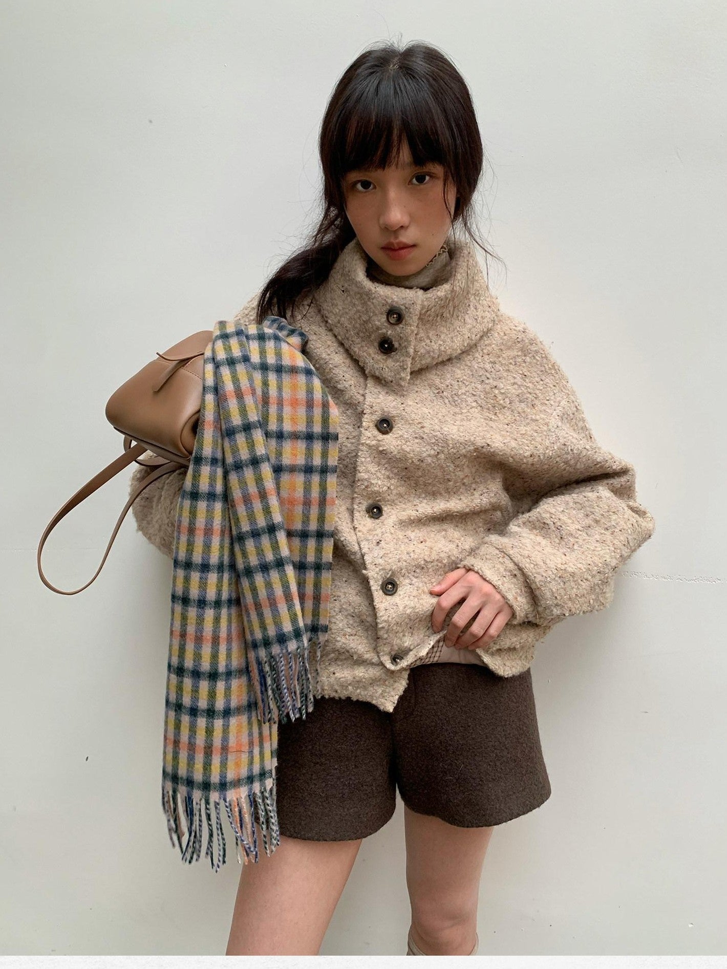 Dorydory Plaid Patchwork Mid Low Waist Women&