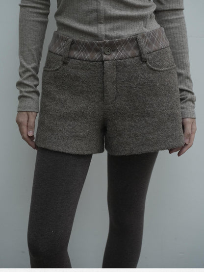 Dorydory Plaid Patchwork Mid Low Waist Women&