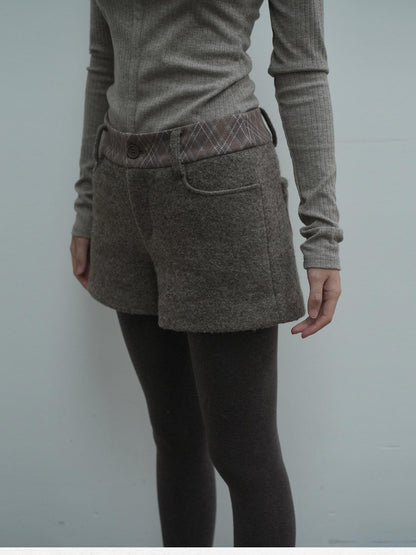 Dorydory Plaid Patchwork Mid Low Waist Women&