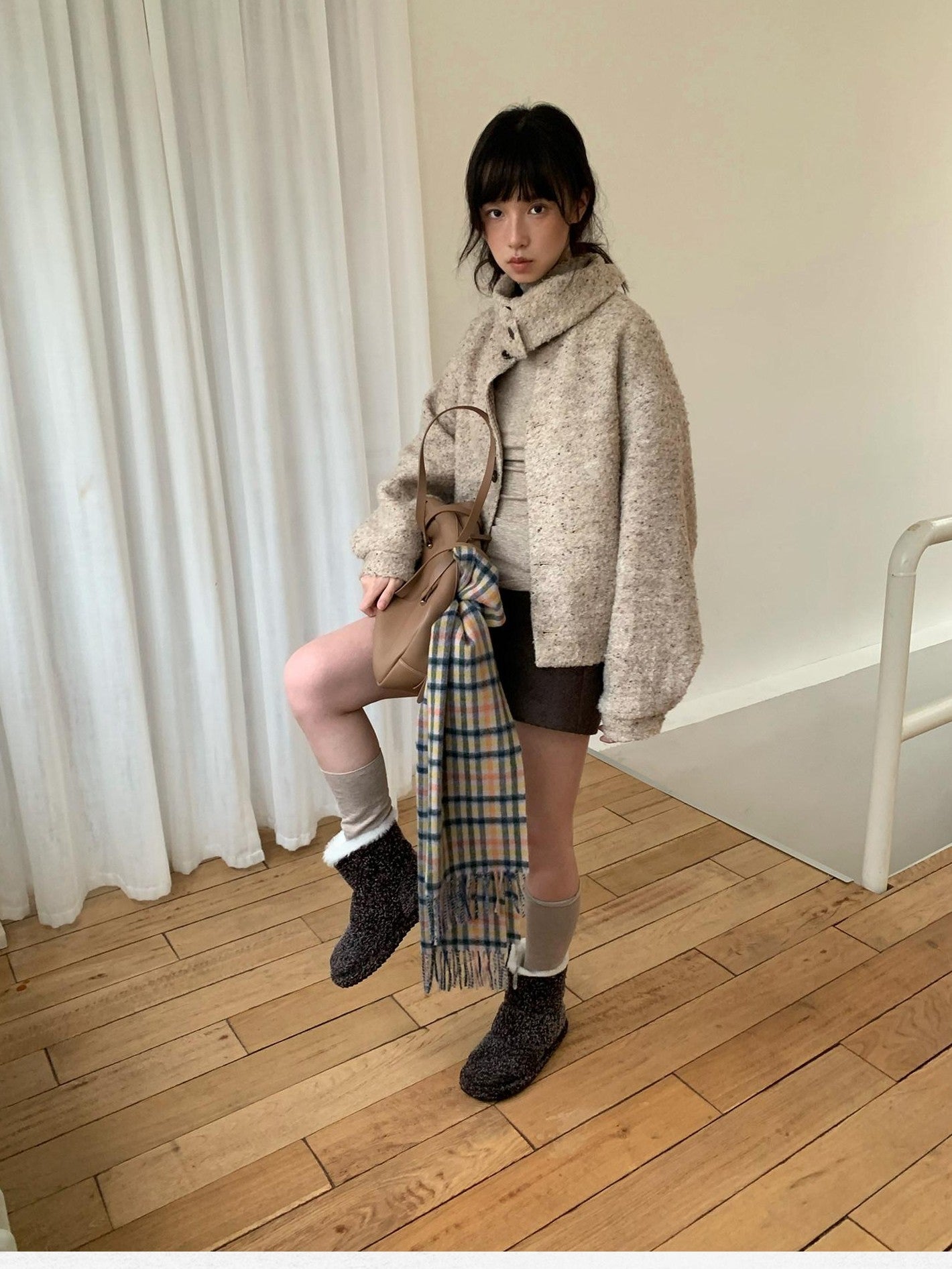 Dorydory Plaid Patchwork Mid Low Waist Women&