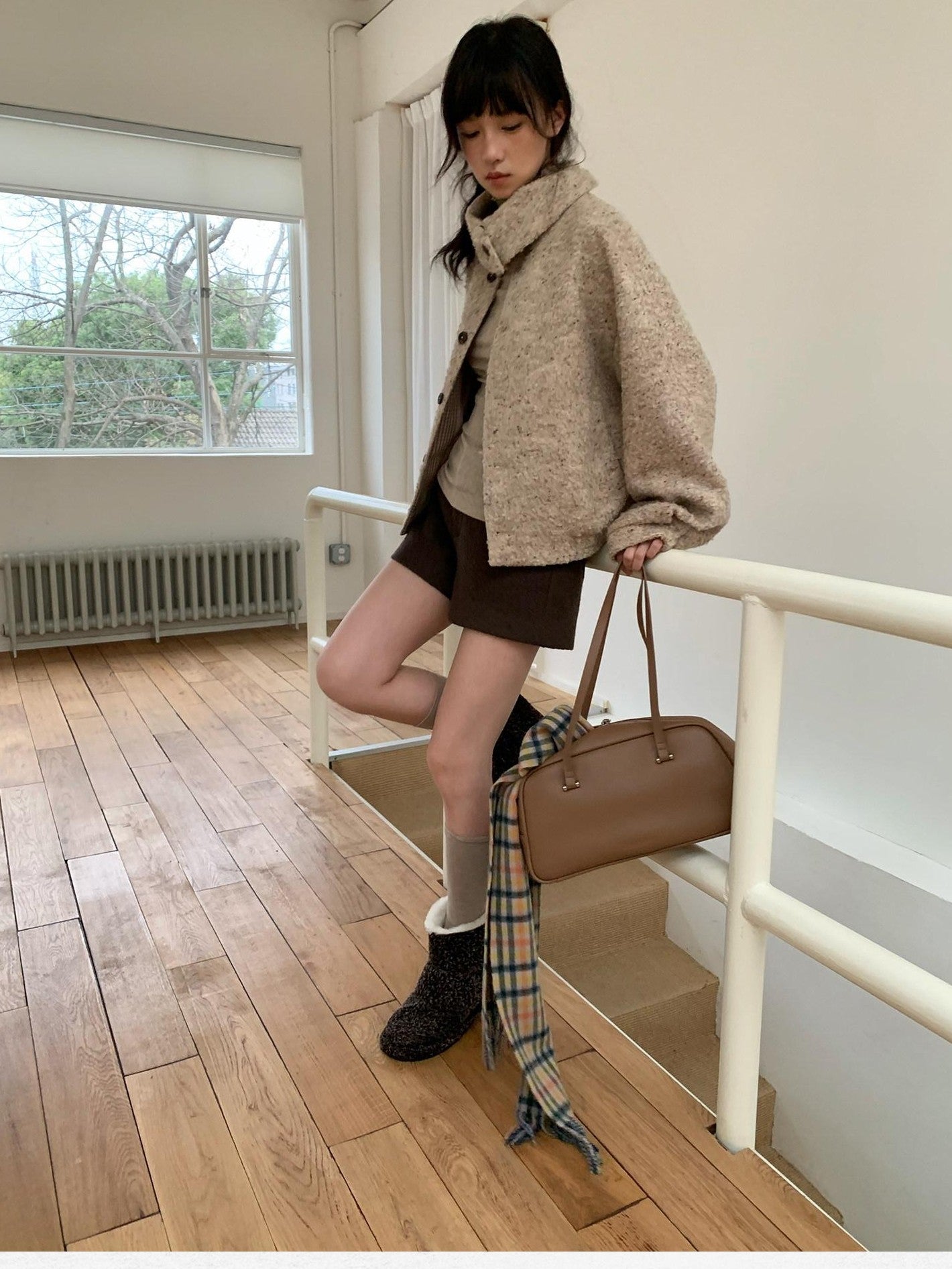Dorydory Plaid Patchwork Mid Low Waist Women&
