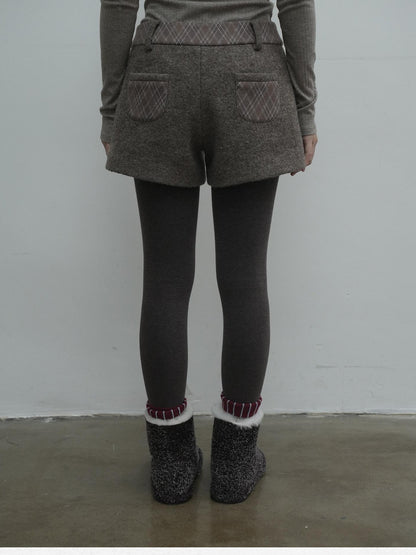 Dorydory Plaid Patchwork Mid Low Waist Women&