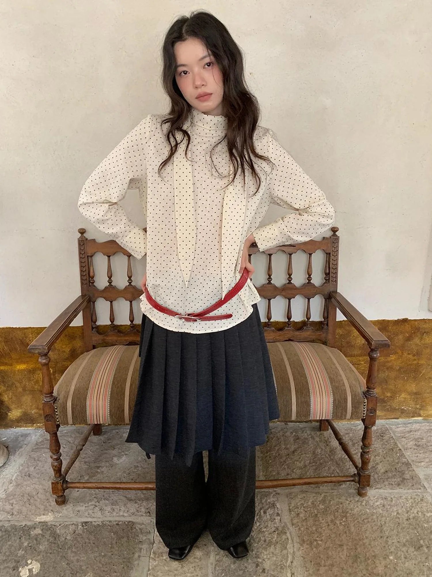 Pleated Palazzo Pants With Flowy Straight Leg Design