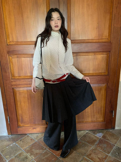 Dorydory Pleated Palazzo Pants With Flowy Straight Leg Design