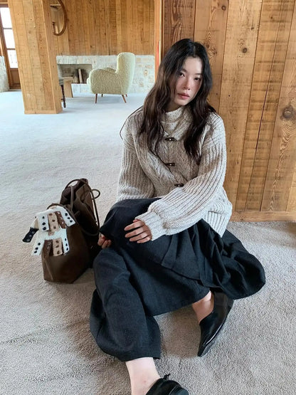 Pleated Palazzo Pants With Flowy Straight Leg Design