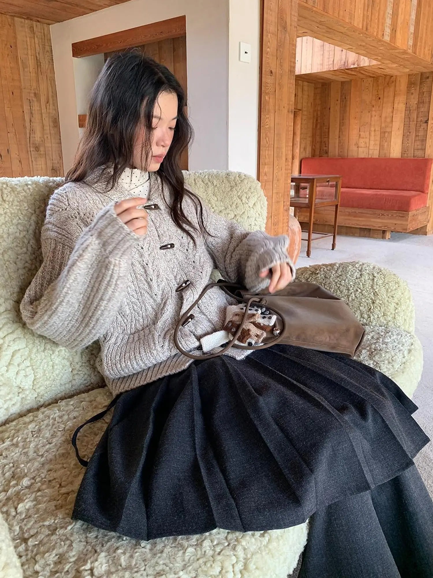 Pleated Palazzo Pants With Flowy Straight Leg Design