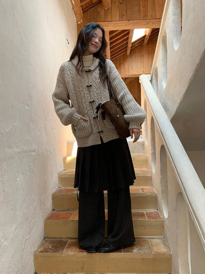 Pleated Palazzo Pants With Flowy Straight Leg Design