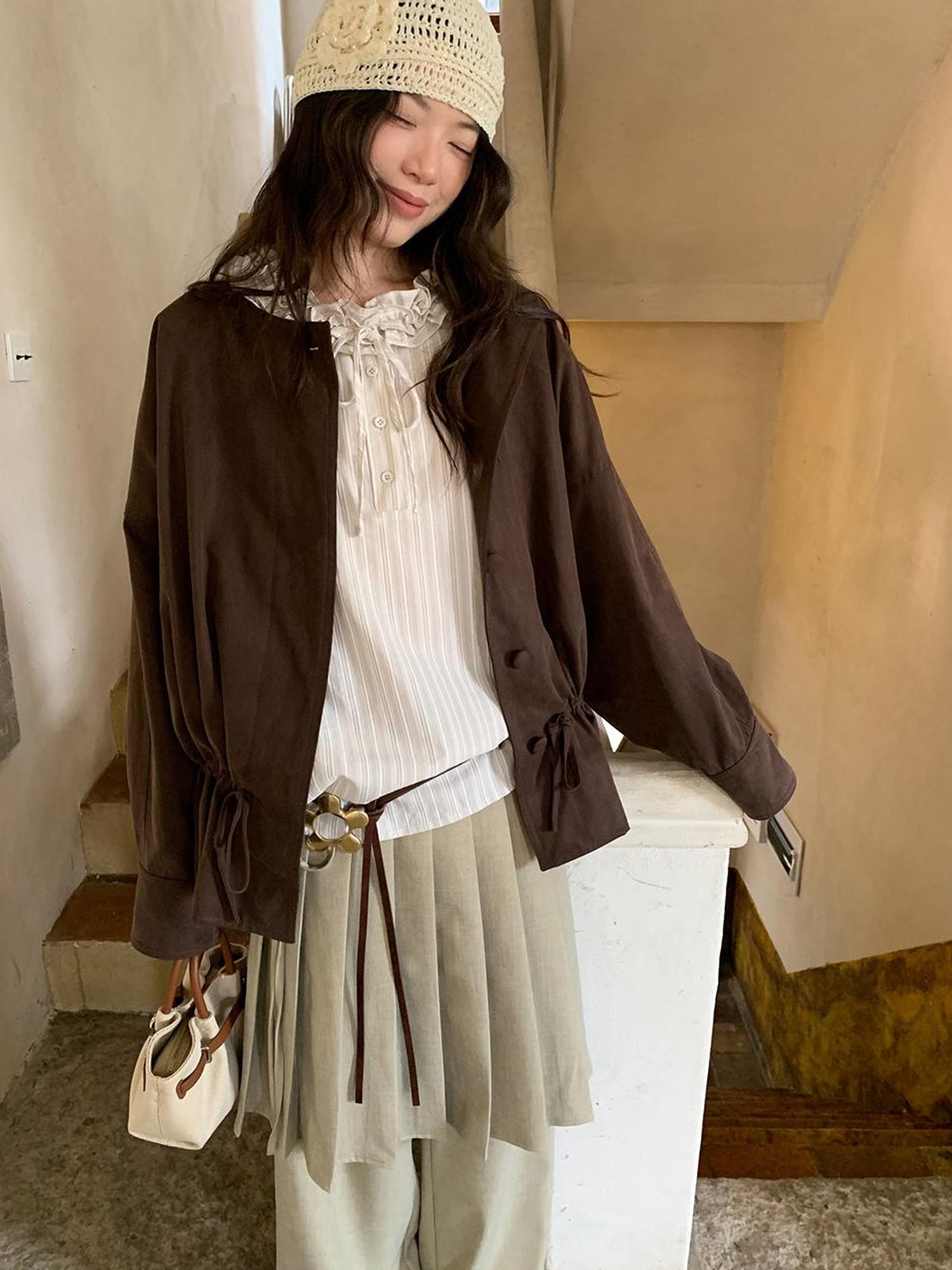 Dorydory Pleated Palazzo Pants With Flowy Straight Leg Design