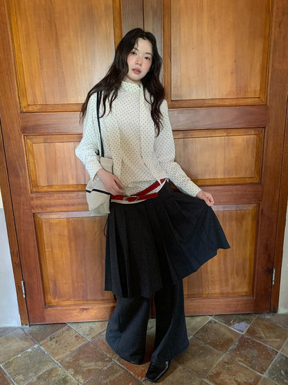 Dorydory Pleated Palazzo Pants With Flowy Straight Leg Design
