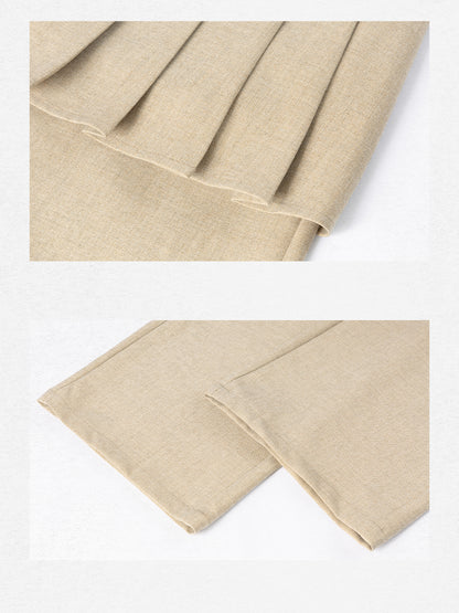 Dorydory Pleated Palazzo Pants With Flowy Straight Leg Design