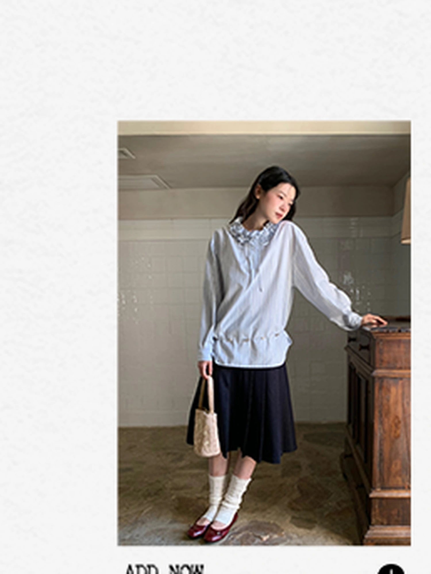 Pleated Side Pocket Midi Skirt