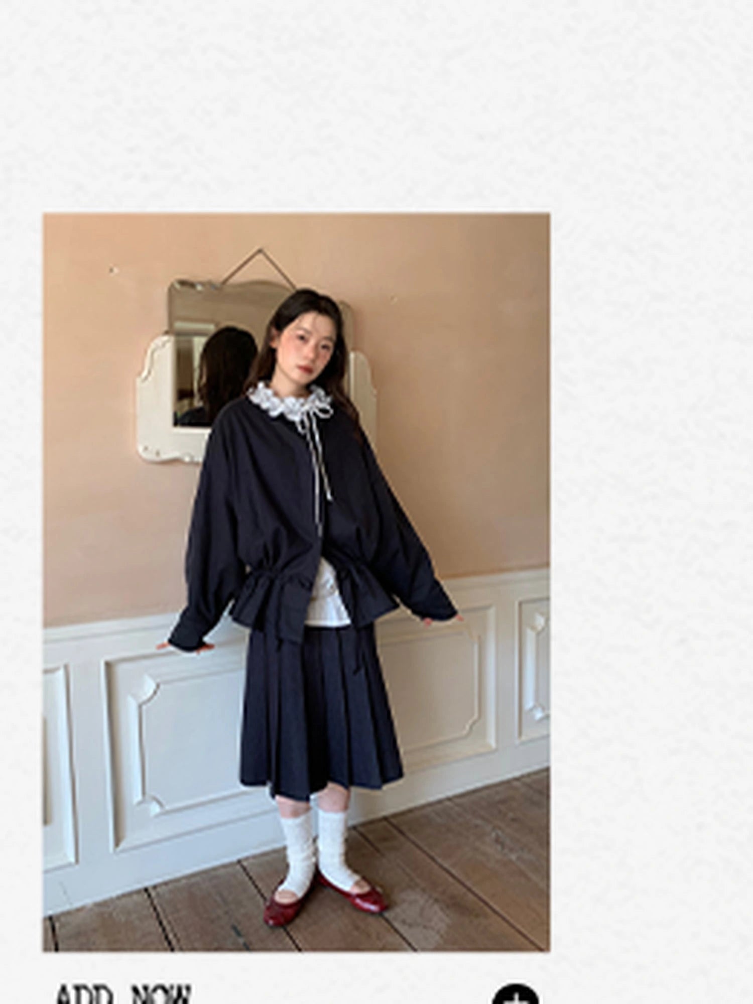 Pleated Side Pocket Midi Skirt