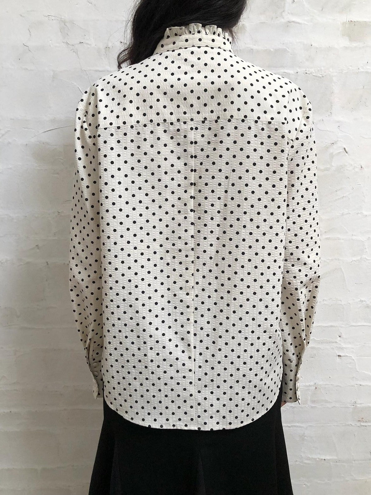 Dorydory Polka Dot Scarf Collar French Vintage Women&