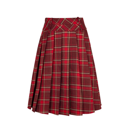 Dorydory_Red_Plaid_Midi_Flared_A_Line_Full_Hem_Women&