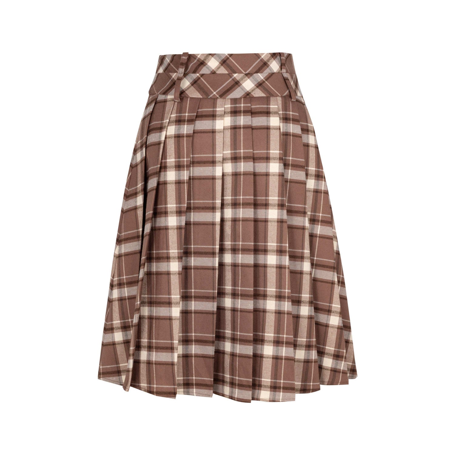 Dorydory_Red_Plaid_Midi_Flared_A_Line_Full_Hem_Women&