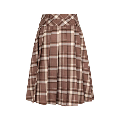 Dorydory_Red_Plaid_Midi_Flared_A_Line_Full_Hem_Women&