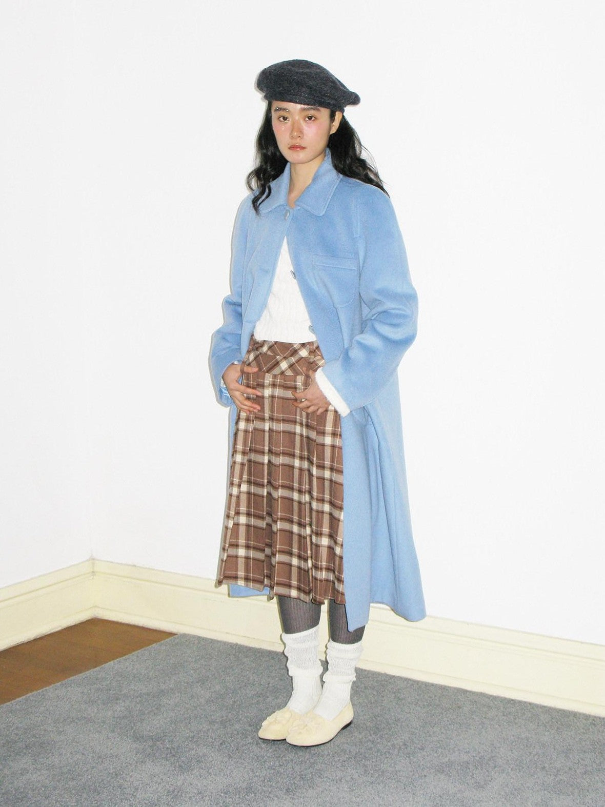 Dorydory Red Plaid Midi Flared A Line Full Hem Women&