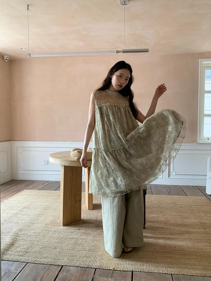 Dorydory Relaxed Wide Leg Trousers In Soft Cotton Blend