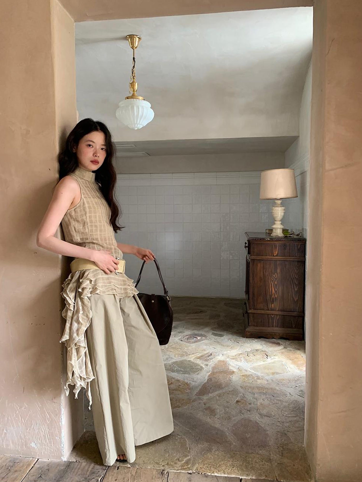 Dorydory Relaxed Wide Leg Trousers In Soft Cotton Blend