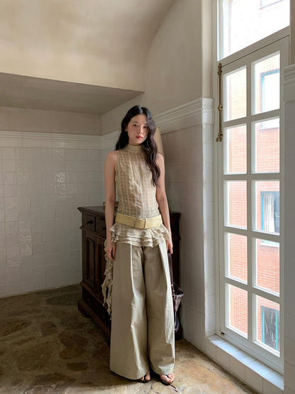 Dorydory Relaxed Wide Leg Trousers In Soft Cotton Blend